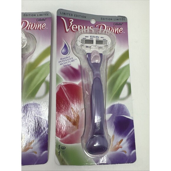 2x Gillette Venus Divine Razor Shaver NEW NOS 2003 Purple Limited Edition - Picture 3 of 8